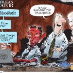 “Biden’s Speechwriter,” editorial cartoon by Yogi Love for The American Spectator, March 25, 2023.