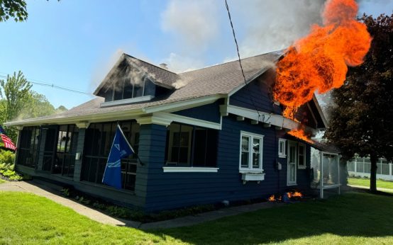 The scene of a house fire in South Haven on May 19, 2024. (South Haven Area Emergency Services)